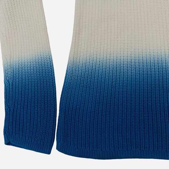 Talbots Sweater Ombré Petite Blue Scoop Neck Long Sleeve Colorblock Knit Top SP - Picture 4 of 12